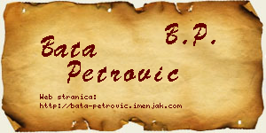 Bata Petrović vizit kartica